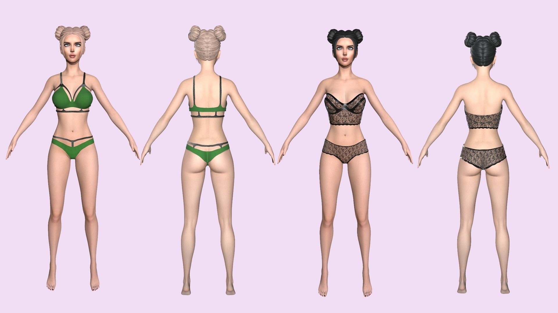 Maya Modular Girl 3D Model Collection_5