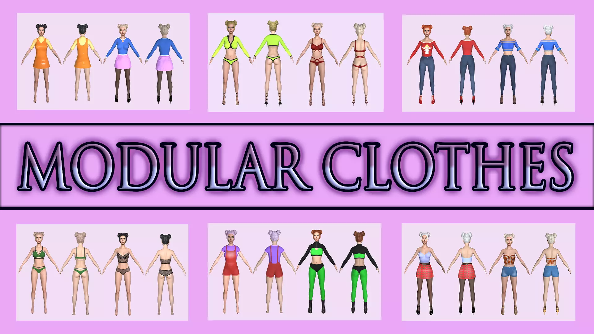 Maya Modular Girl 3D Model Collection_0