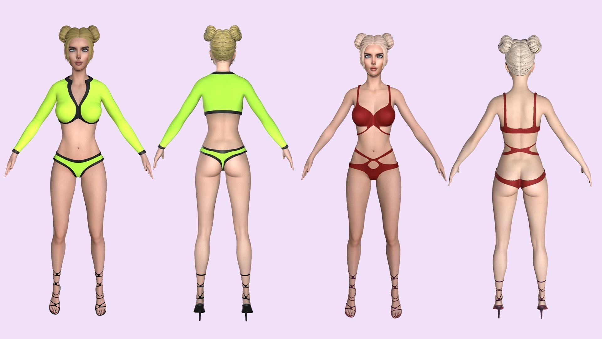 Maya Modular Girl 3D Model Collection_12