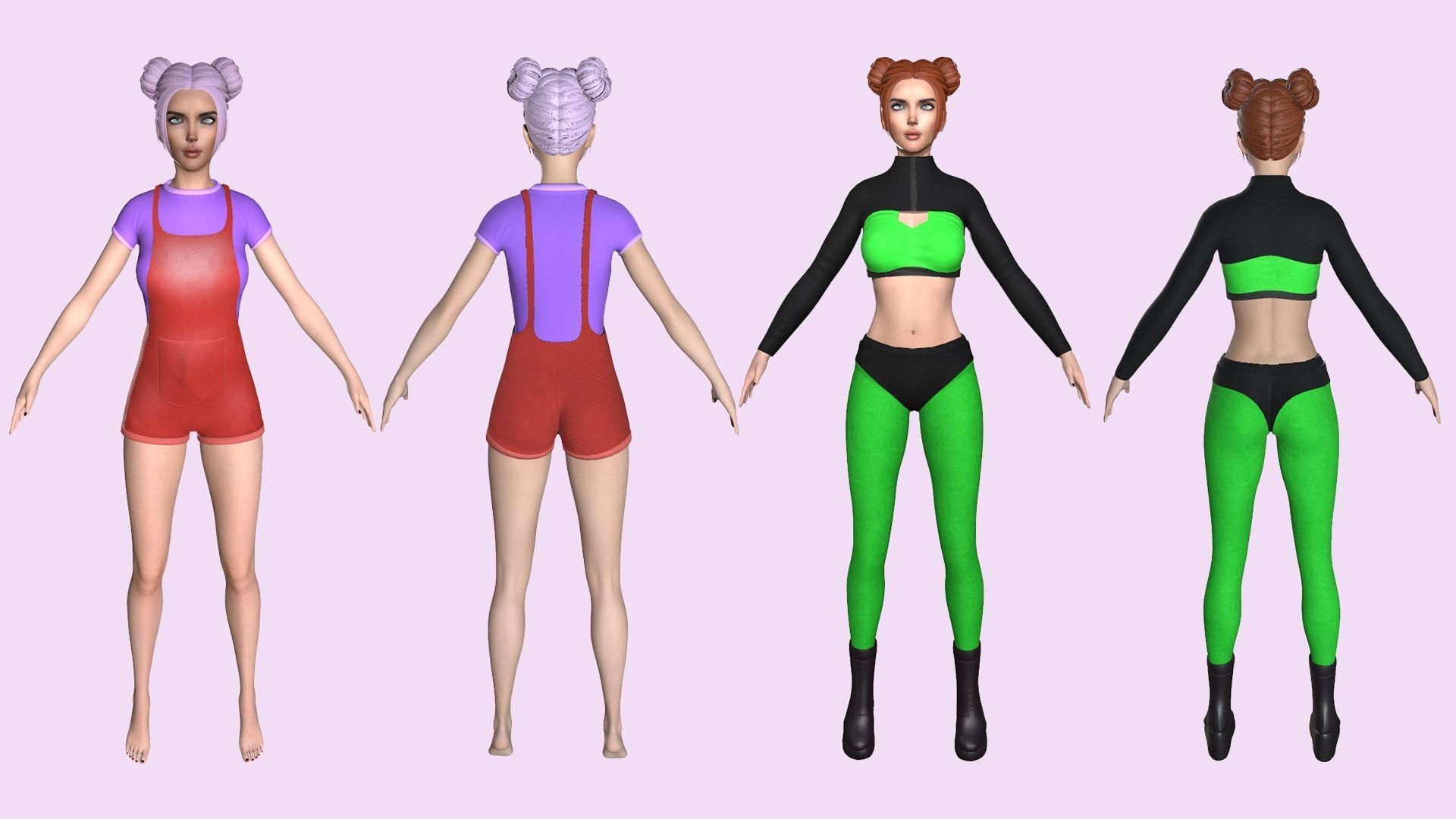 Maya Modular Girl 3D Model Collection_6