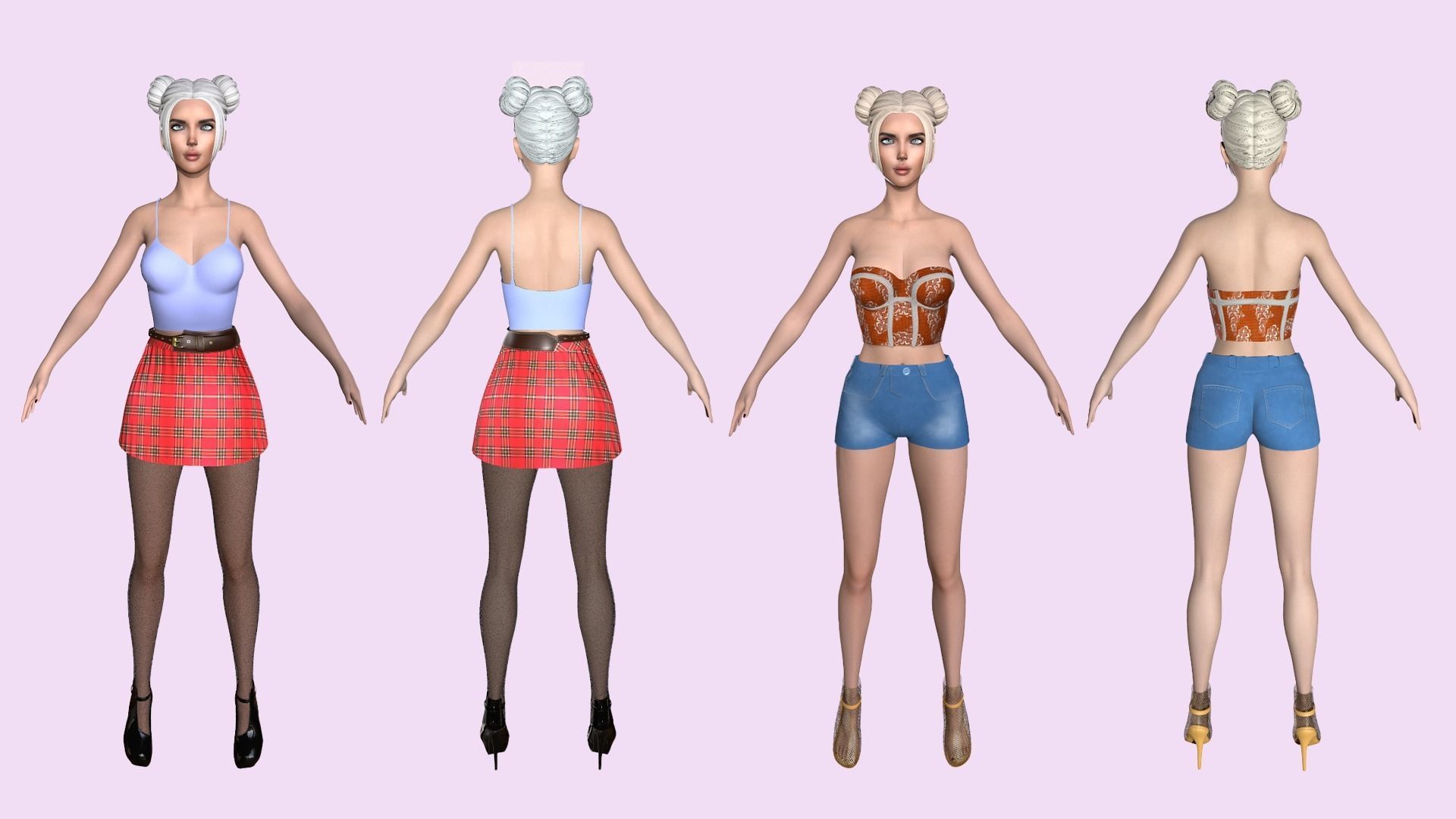 Maya Modular Girl 3D Model Collection_10