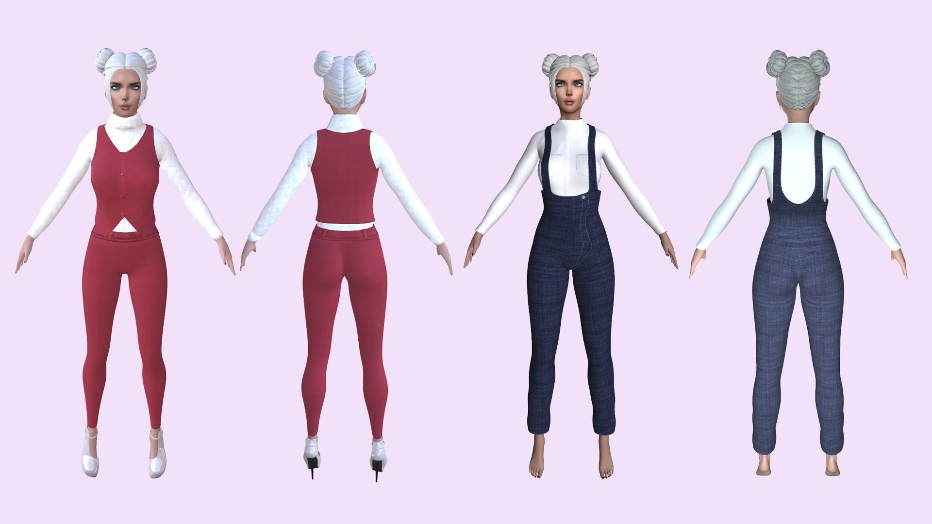 Maya Modular Girl 3D Model Collection_7