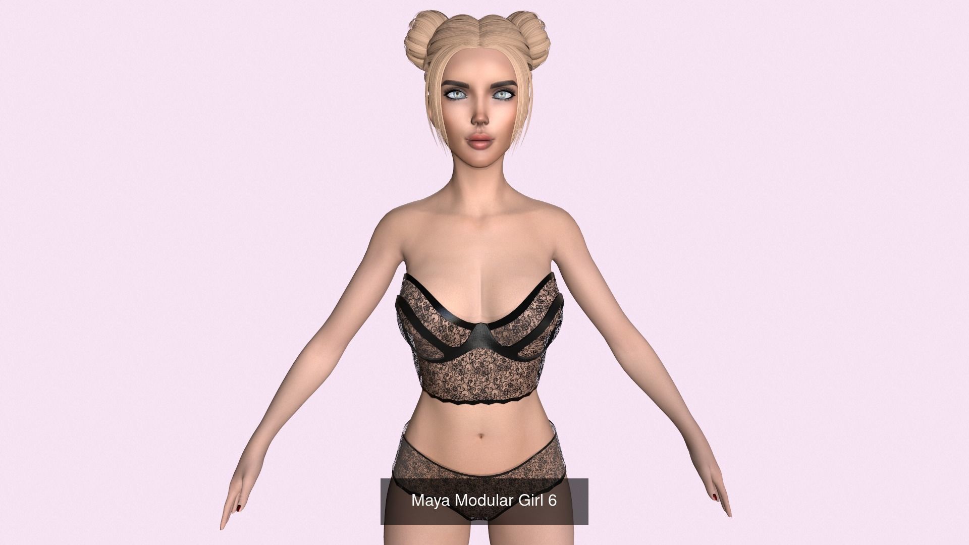 Maya Modular Girl 3D Model Collection_13