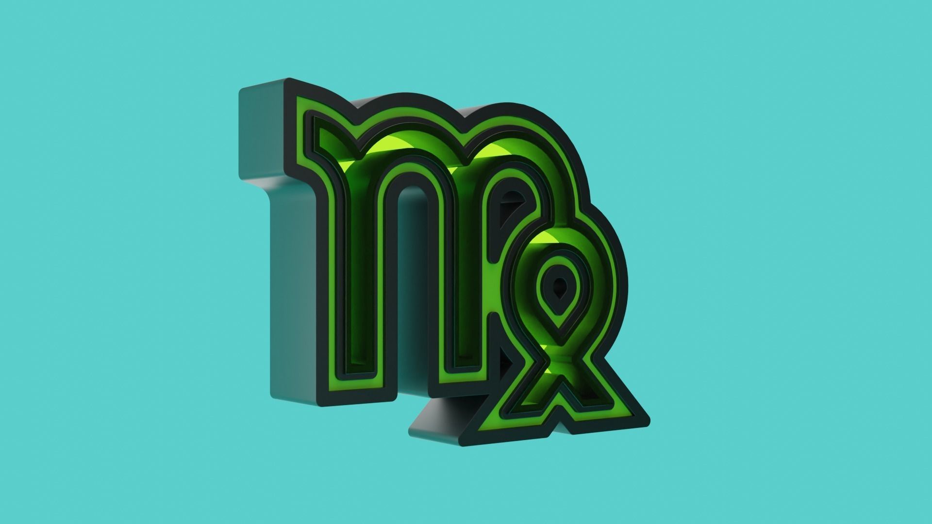 Fully Animated 3D Astrological Virgo Sign Icon Low-poly 3D model_1