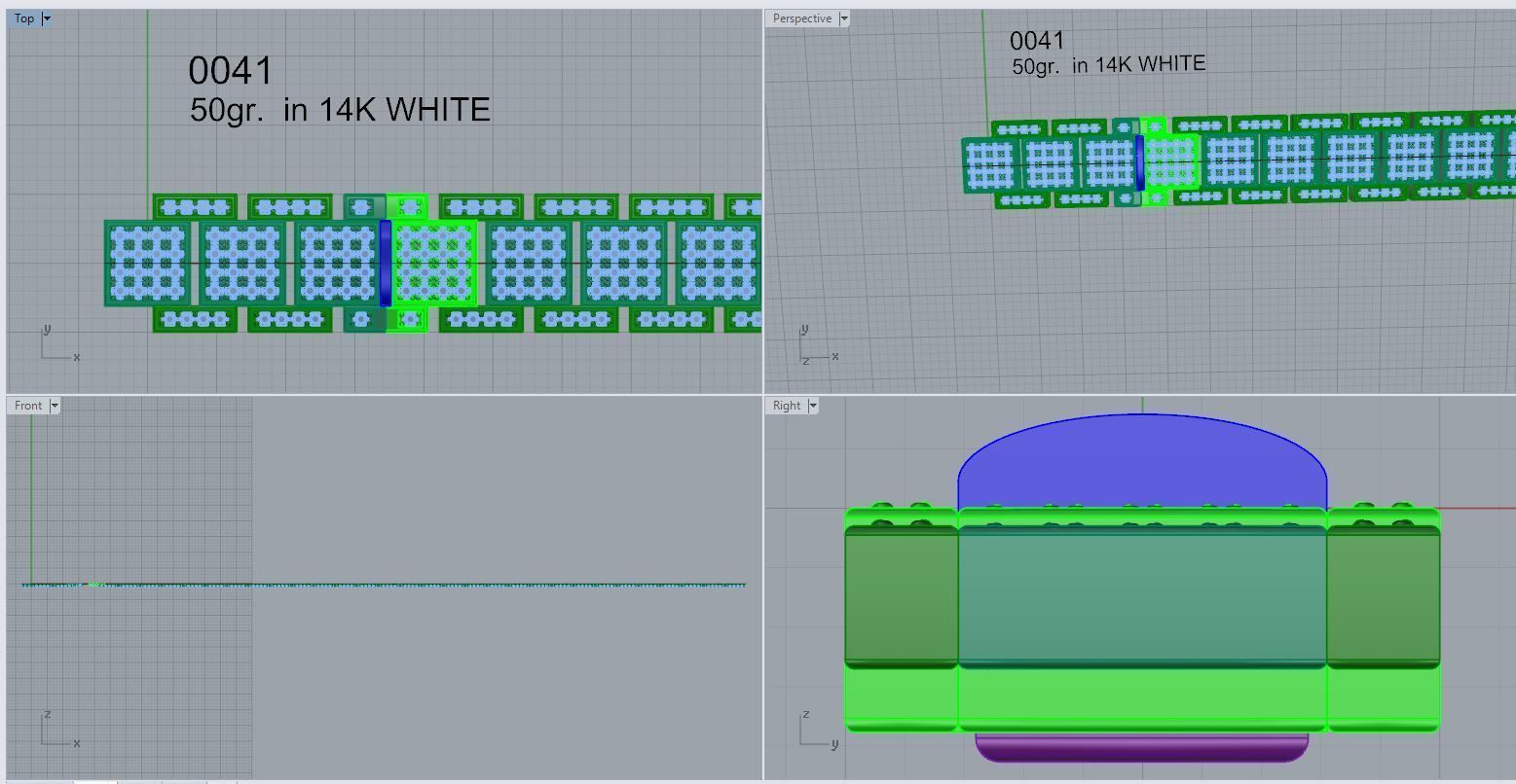 watch like diamond bracelet 0041 3D print model_3