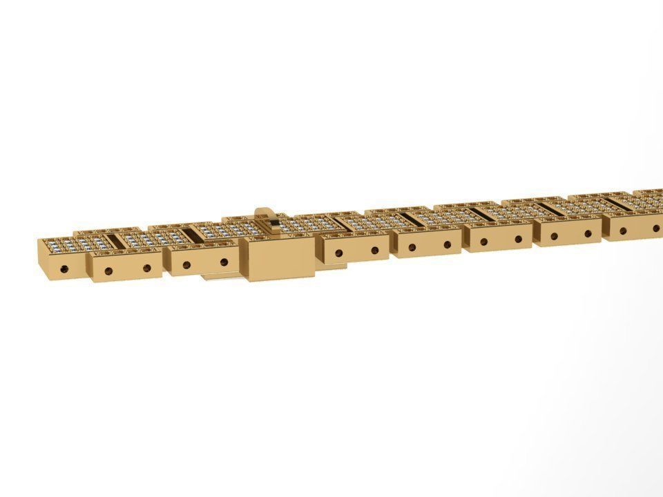 watch like diamond bracelet 0041 3D print model_2