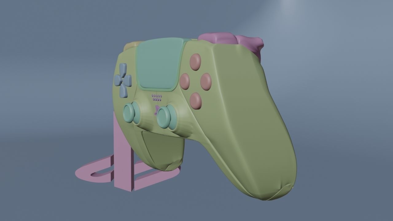 Ps5 controller  Low-poly 3D model_7