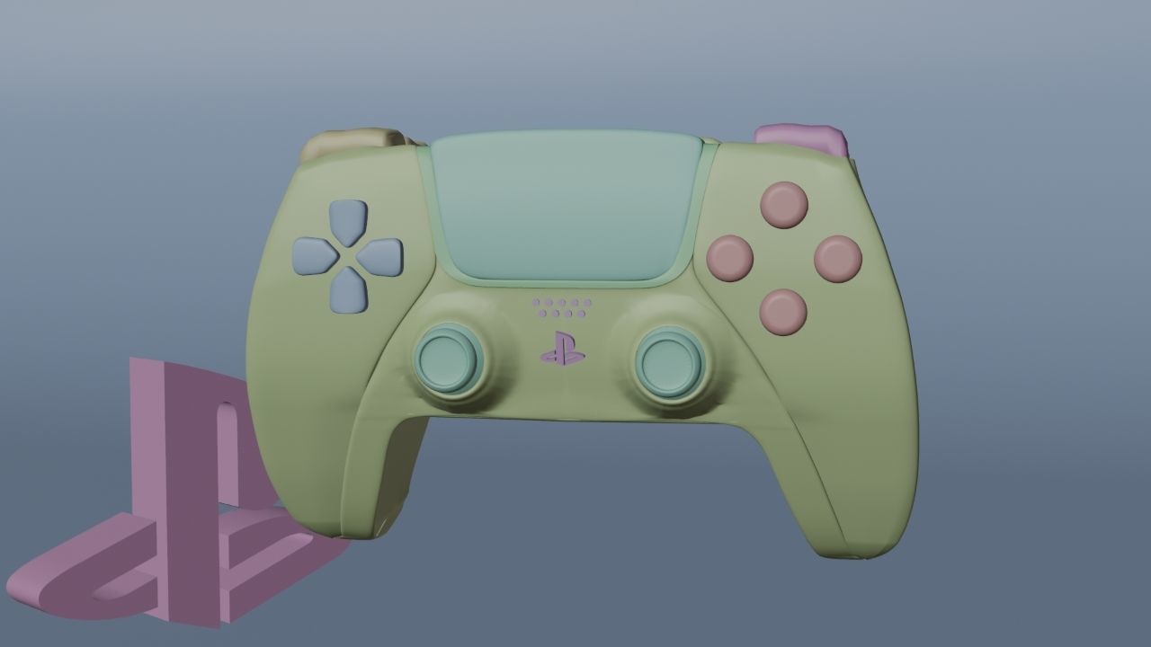 Ps5 controller  Low-poly 3D model_6