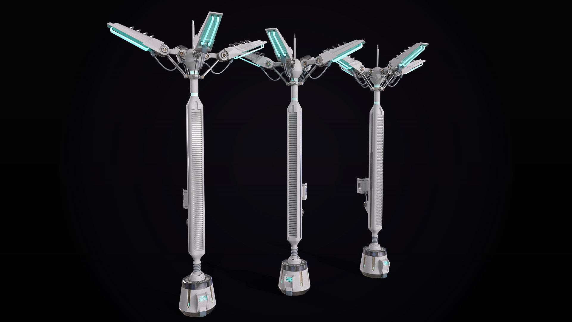 Sci-Fi radio antenna Low-poly 3D model_23