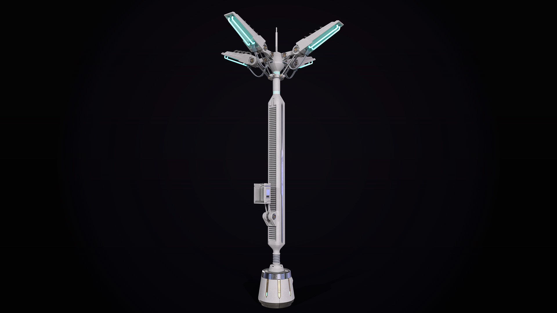 Sci-Fi radio antenna Low-poly 3D model_7