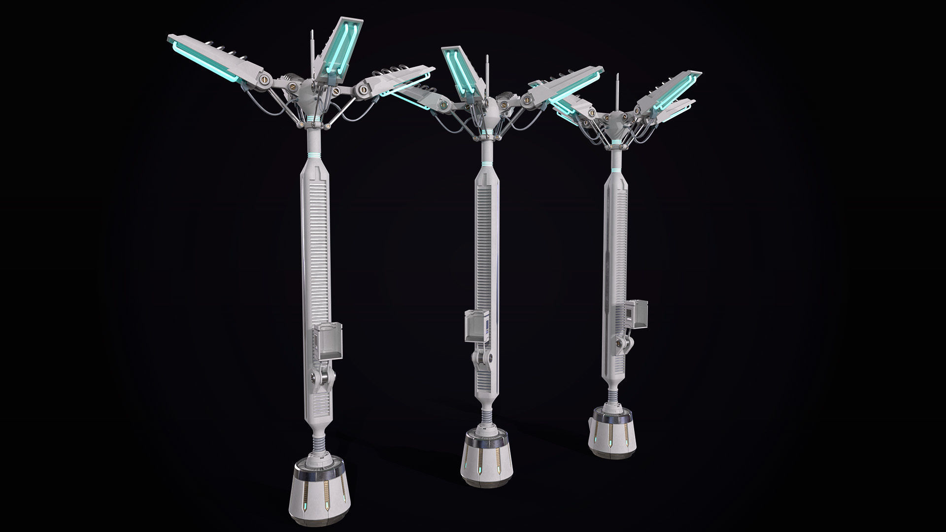 Sci-Fi radio antenna Low-poly 3D model_24