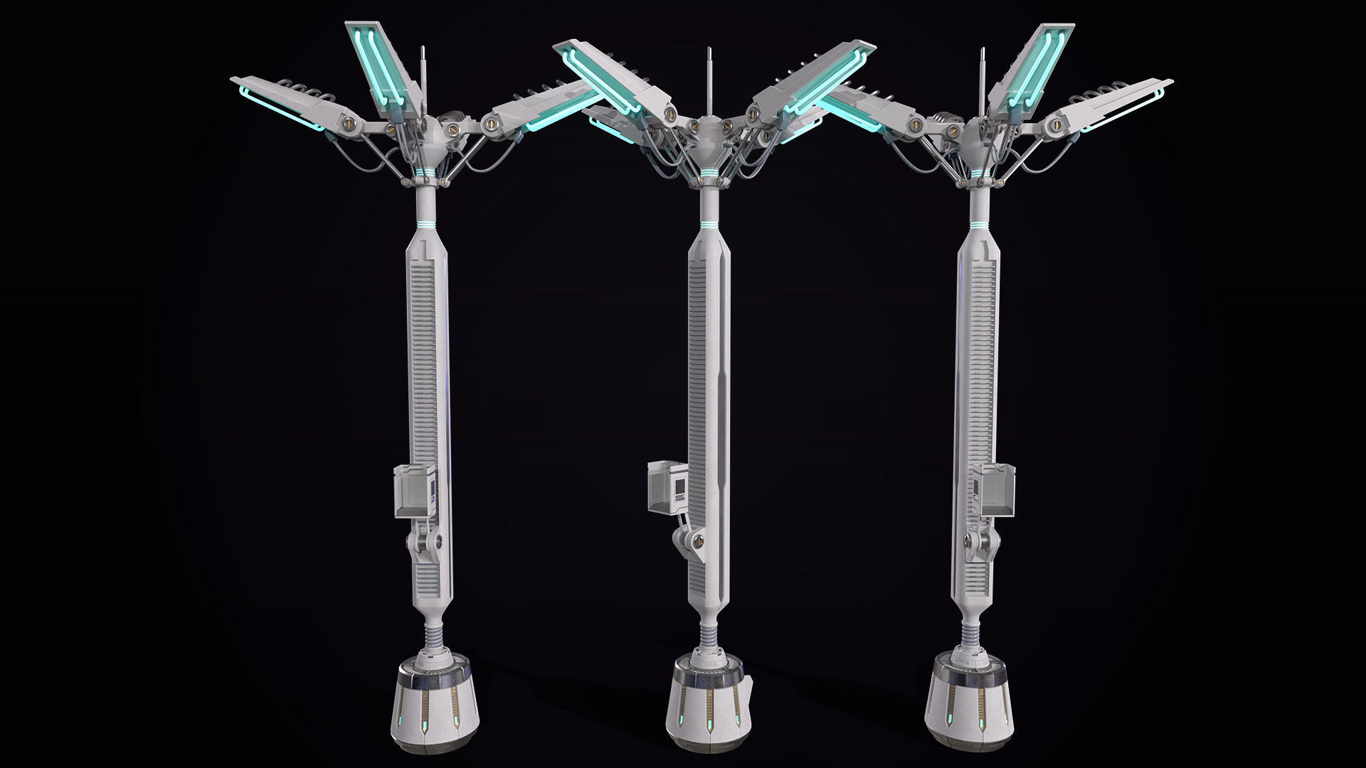 Sci-Fi radio antenna Low-poly 3D model_25