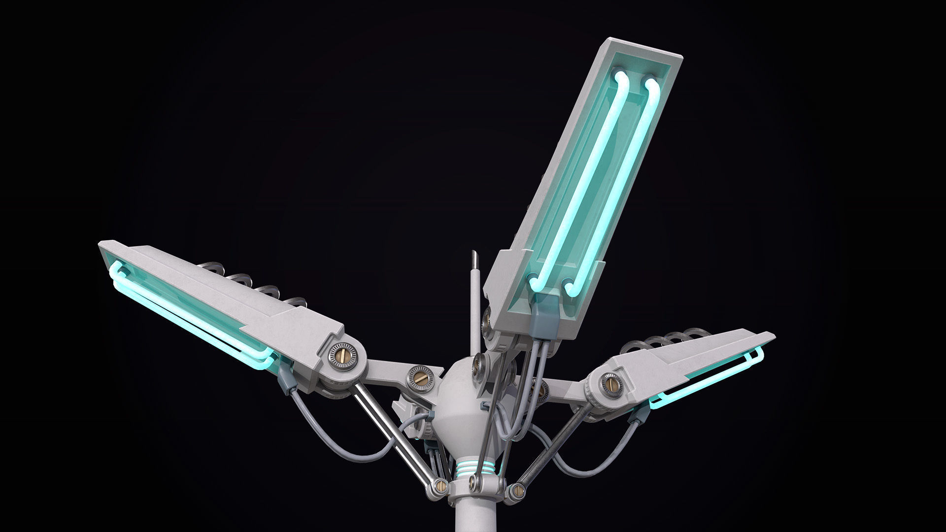 Sci-Fi radio antenna Low-poly 3D model_19