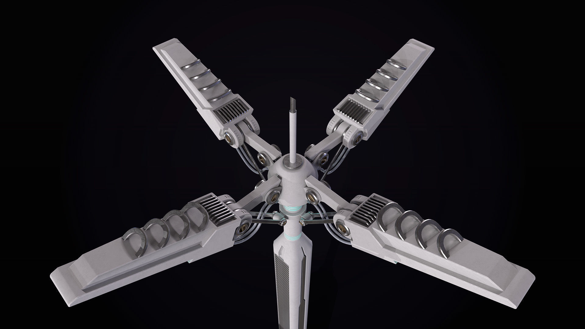 Sci-Fi radio antenna Low-poly 3D model_21