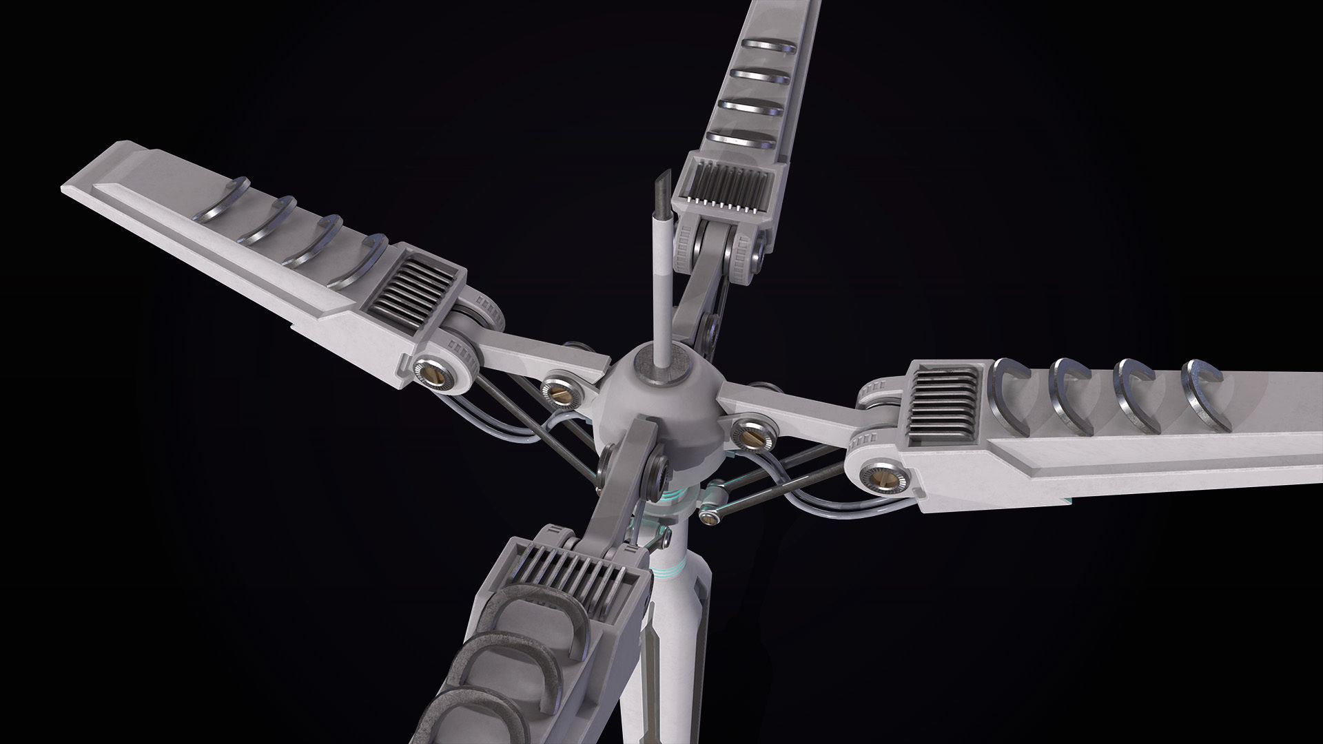 Sci-Fi radio antenna Low-poly 3D model_22
