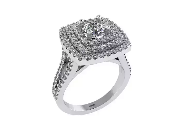 triple halo ring 0036