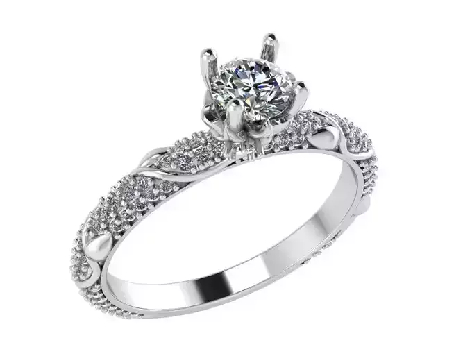 solitaire ring with diamonds 0035