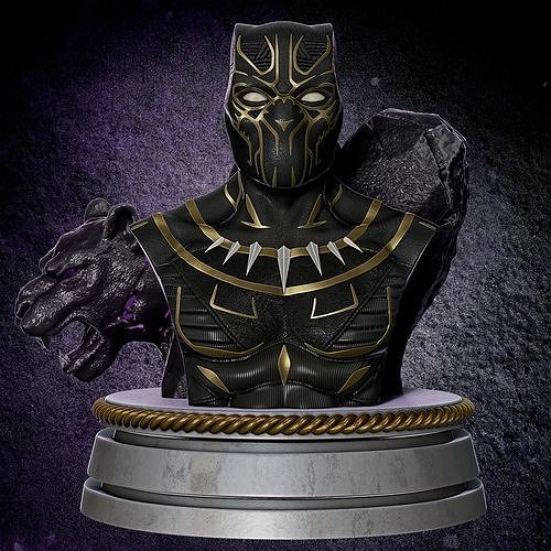 Black Panther Bust 2nd version 3D print model