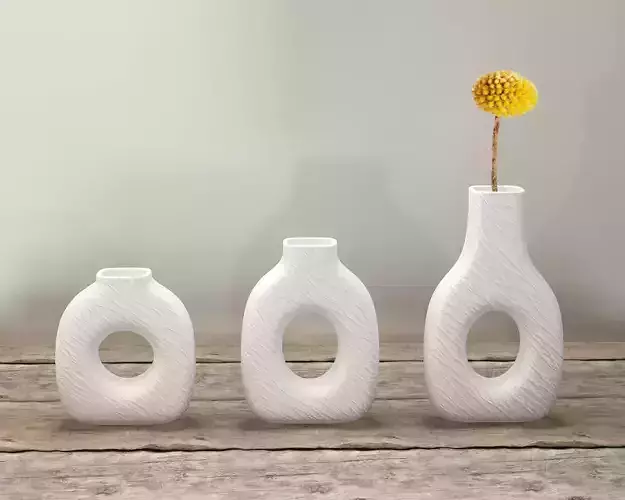 White Ceramic Vase Set