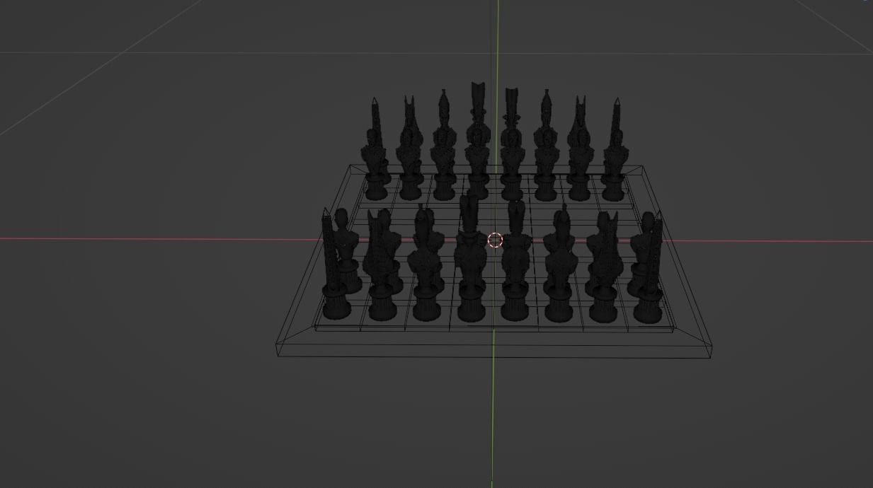 3D Wooden Chess Set 3D model Egyptian set 3D model_4