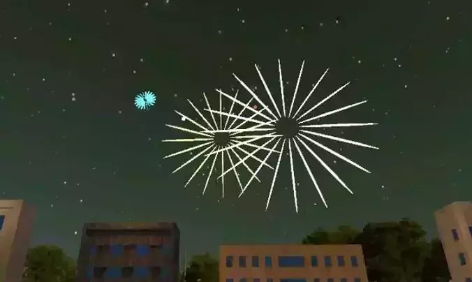 Firework  Low Poly animation Decoration