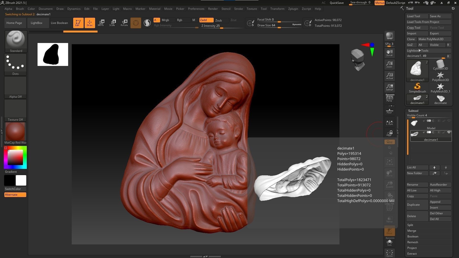 Mary with baby Jesus 01 high-poly 3D model_23
