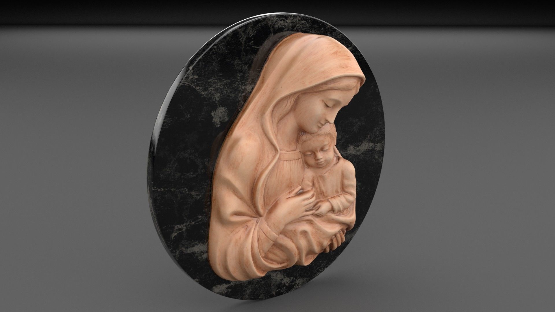 Mary with baby Jesus 01 high-poly 3D model_2