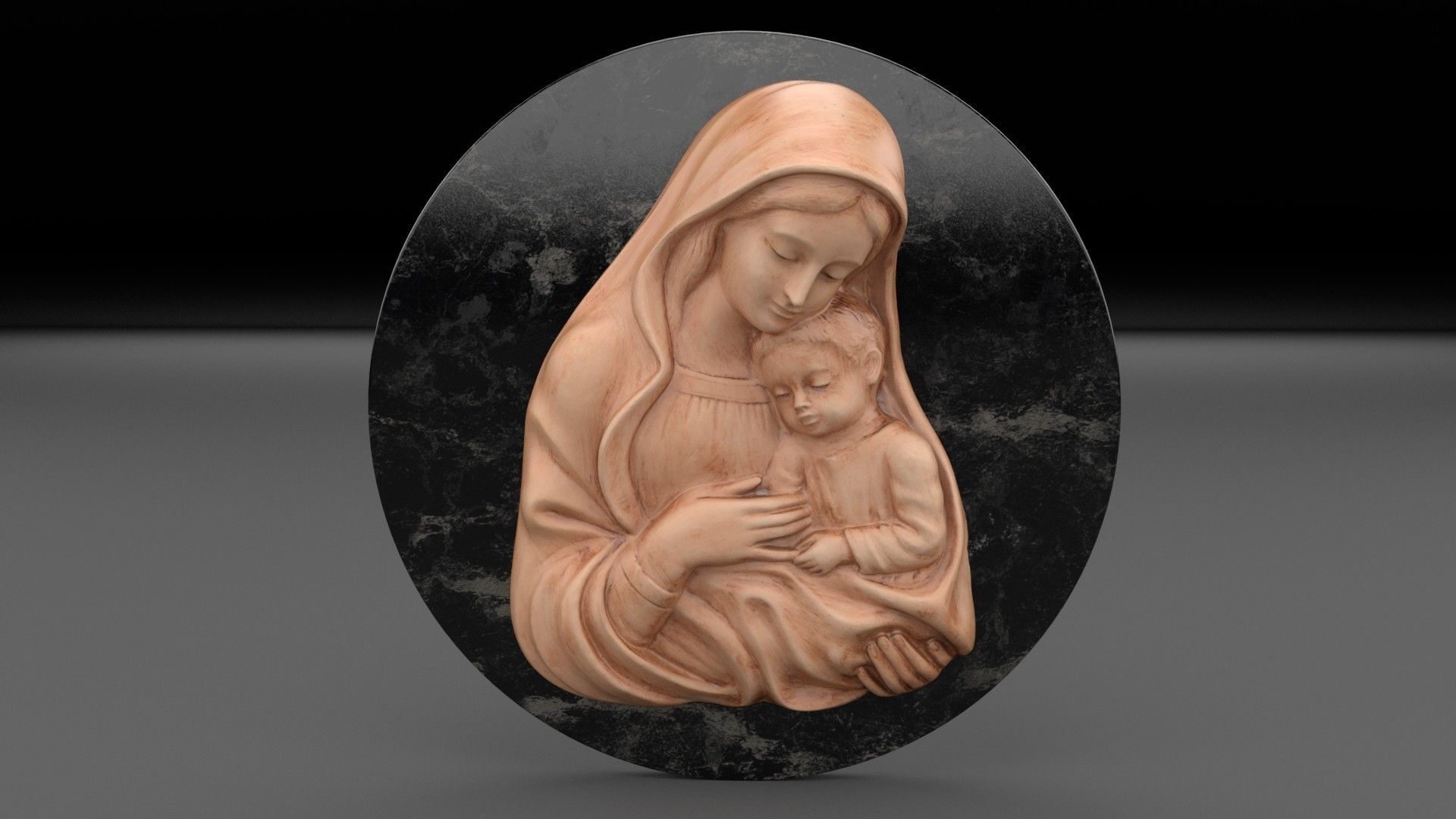 Mary with baby Jesus 01 high-poly 3D model_1