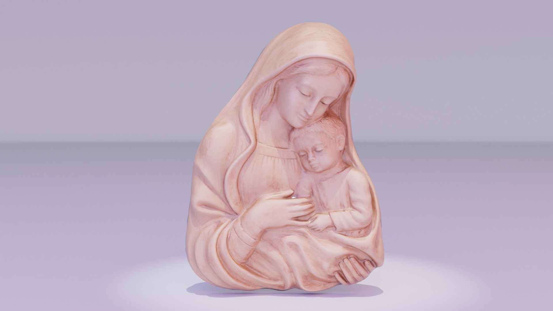 Mary with baby Jesus 01 high-poly 3D model_19