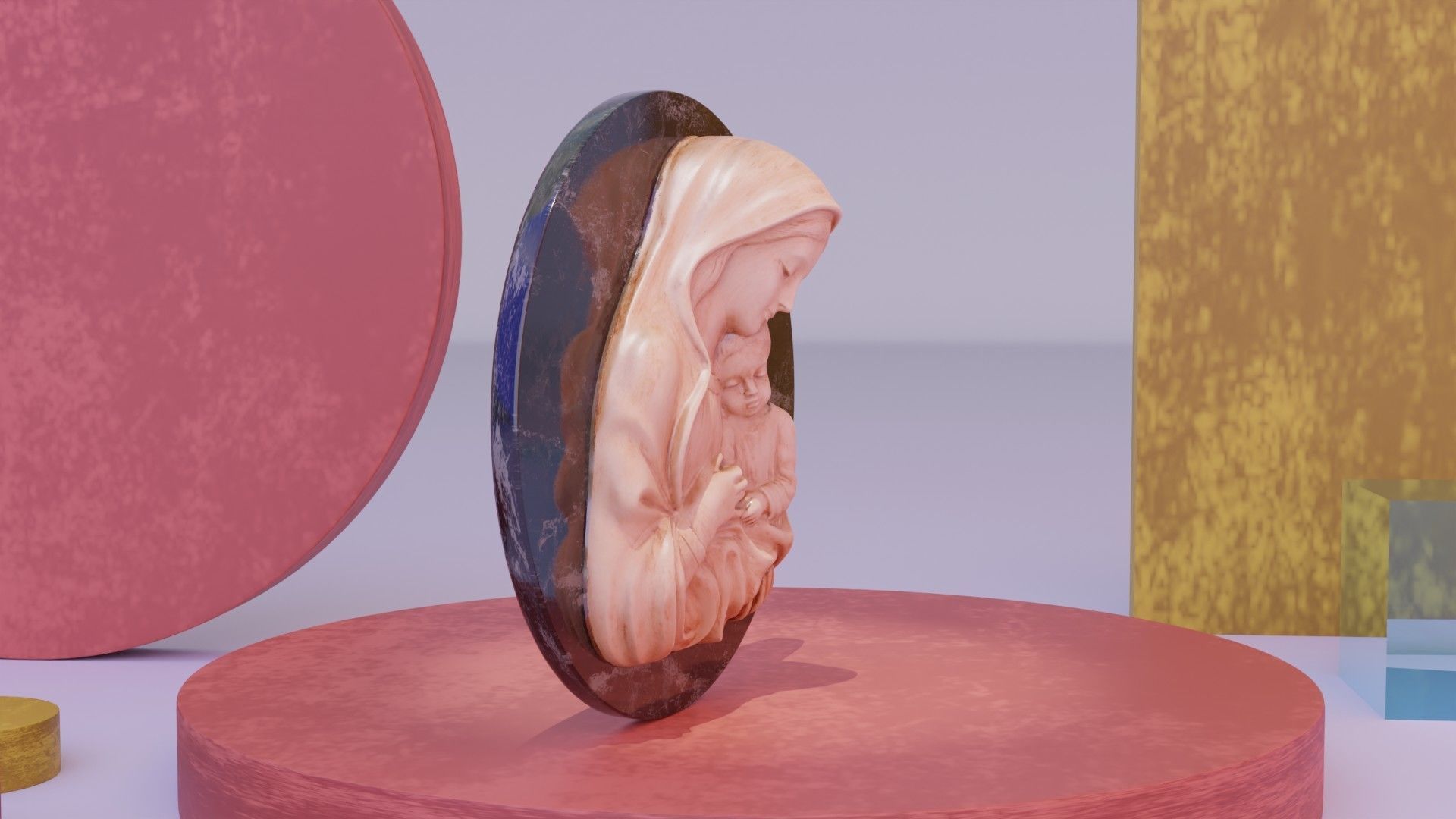 Mary with baby Jesus 01 high-poly 3D model_8