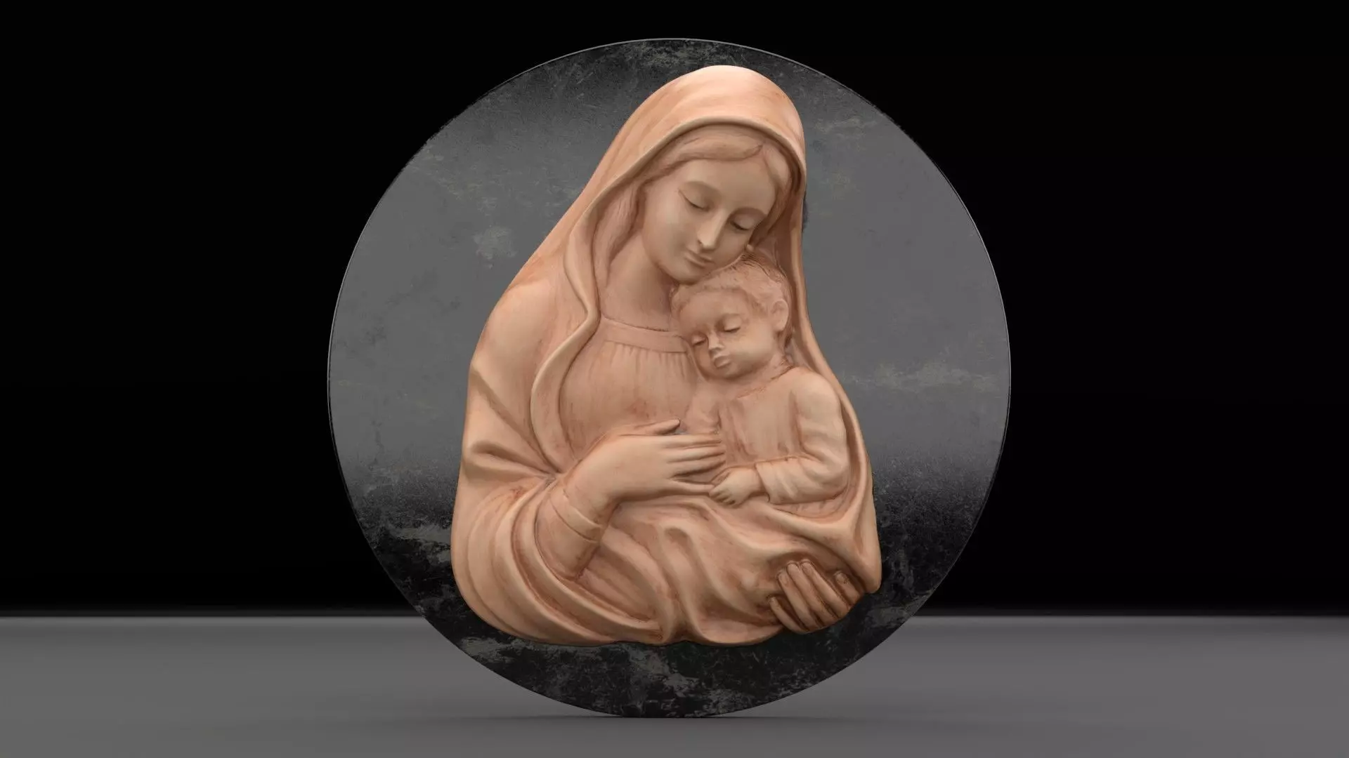 Mary with baby Jesus 01 high-poly 3D model_0