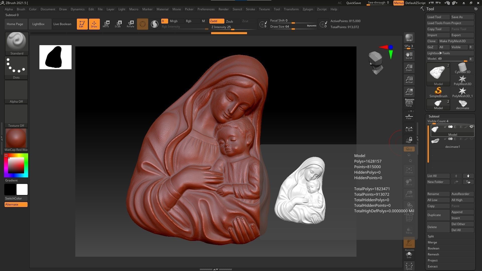Mary with baby Jesus 01 high-poly 3D model_22