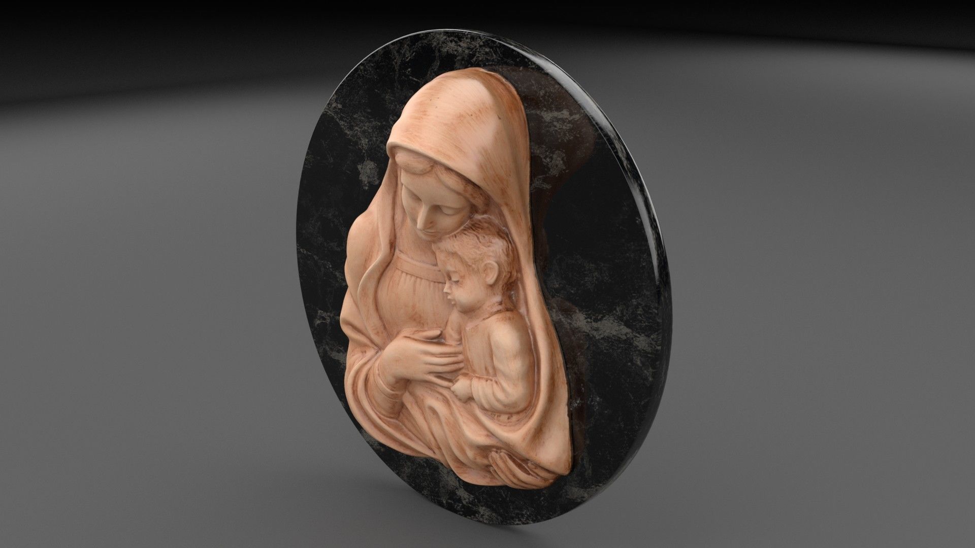 Mary with baby Jesus 01 high-poly 3D model_5