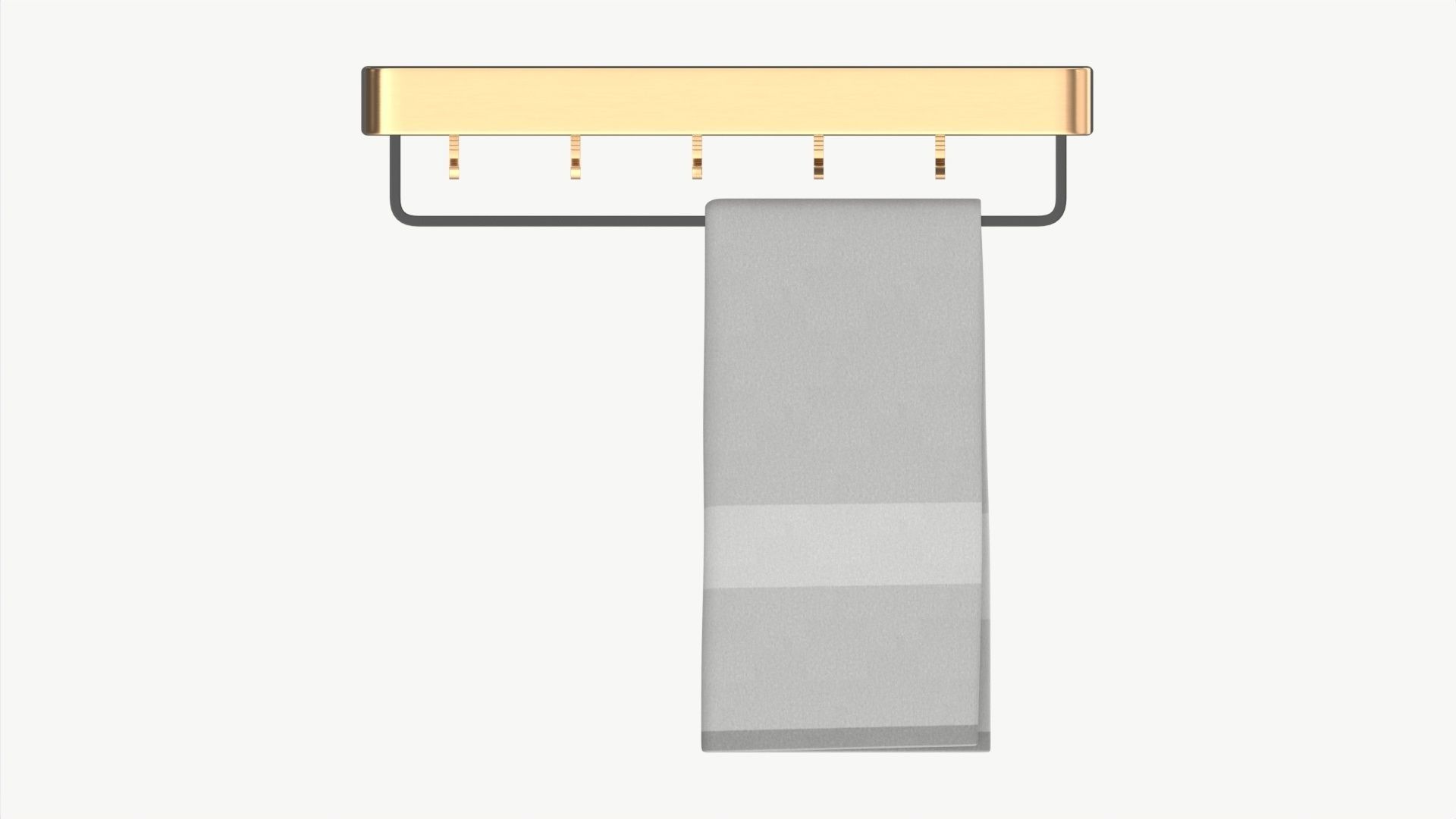 Bathroom shelf with rack and towel 3D model_4