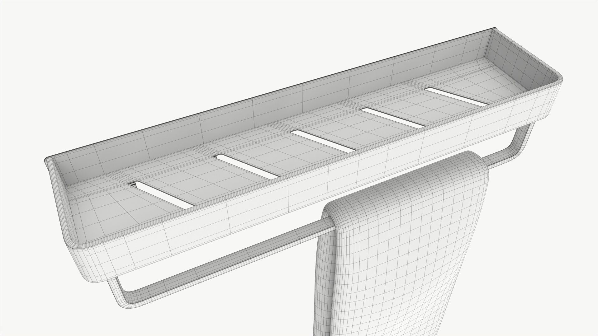 Bathroom shelf with rack and towel 3D model_7