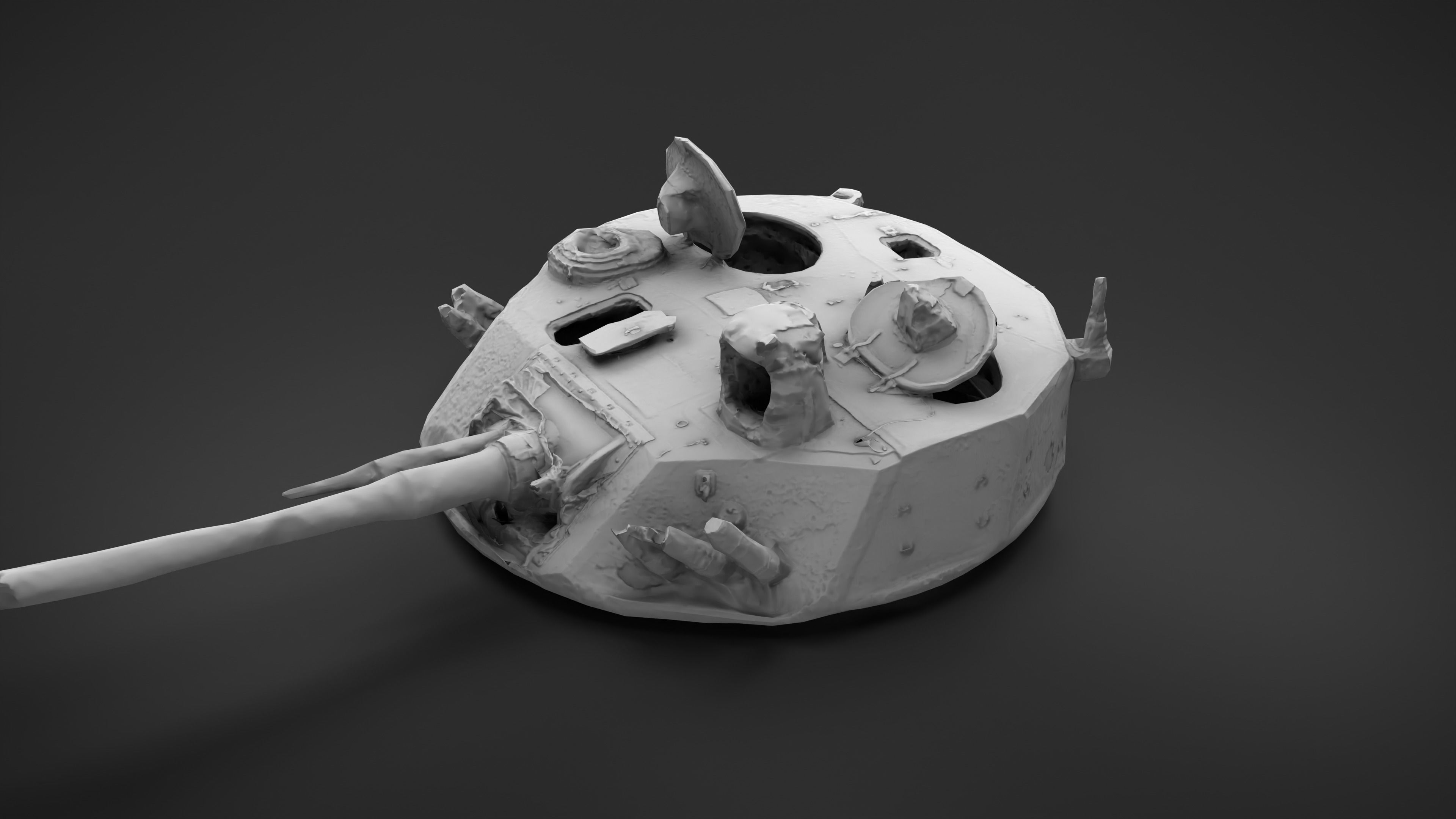 Combat module BMD-4M Bakhcha-U turret Photoscan PBR Game Ready Low-poly 3D model_22