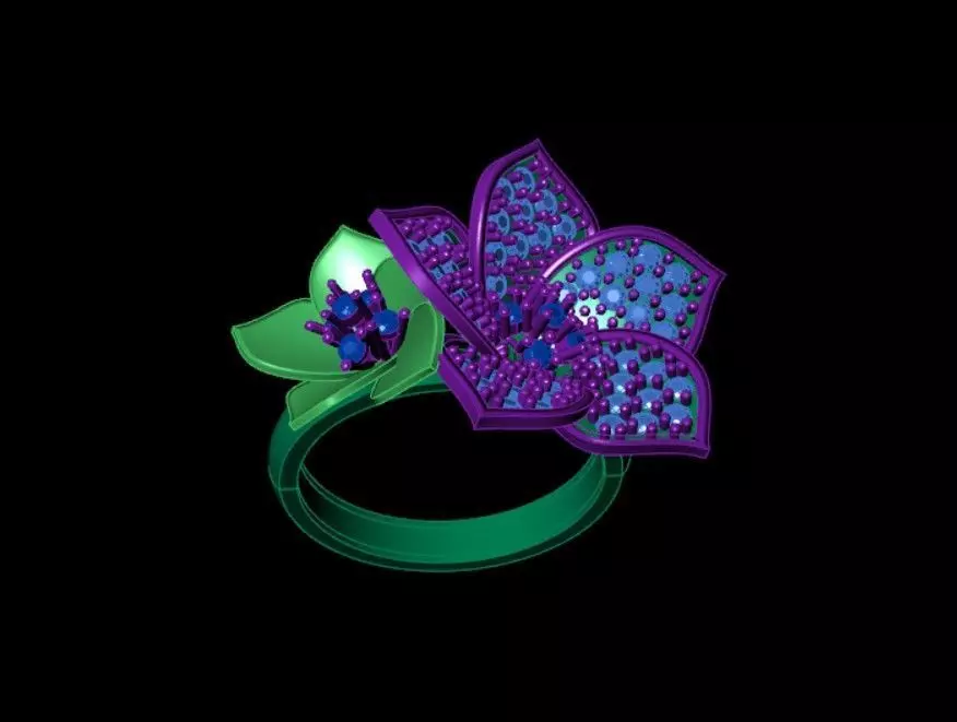 Flower Rings 3D print model_2