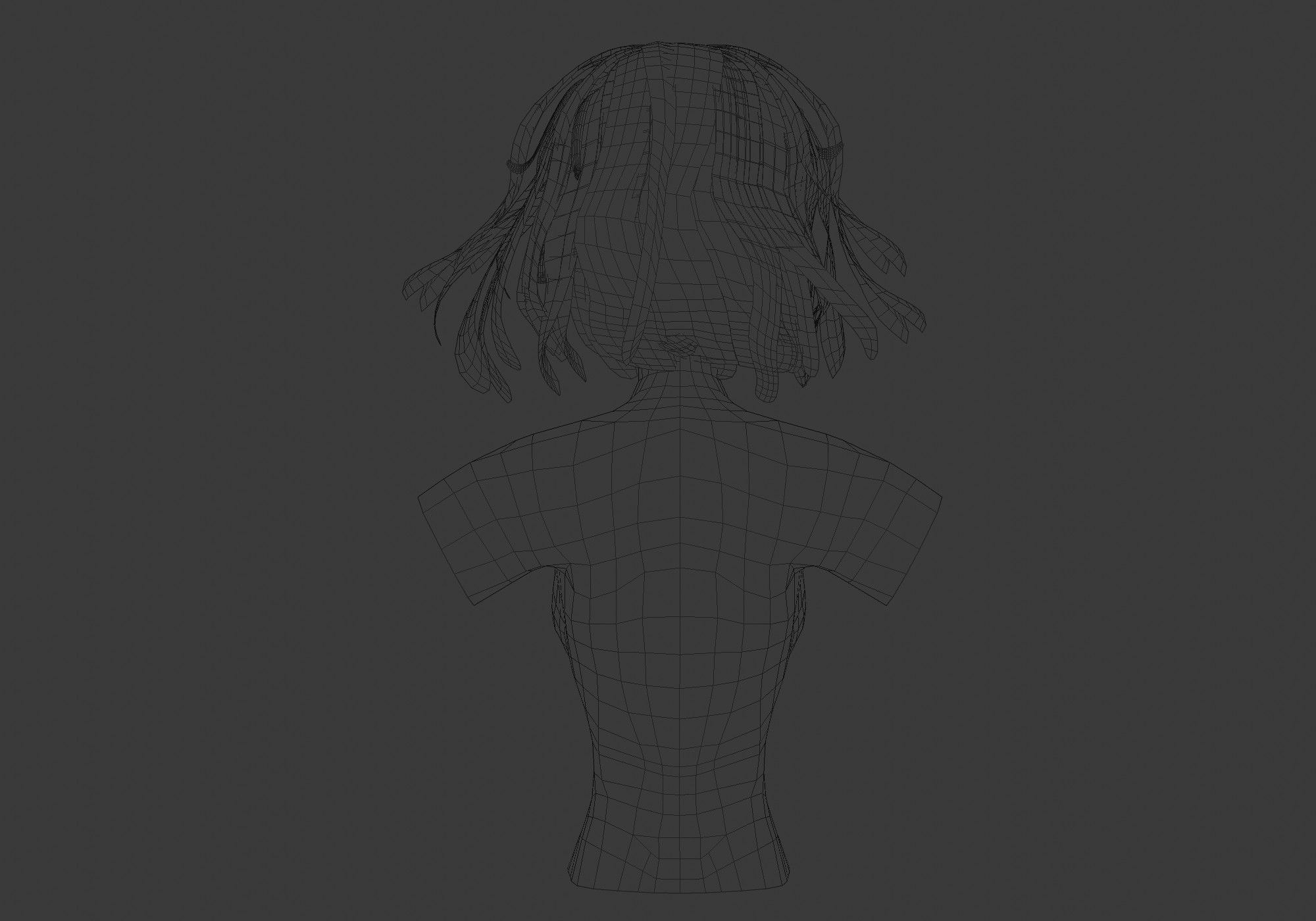 Windy Female Hairstyle 3D model_9