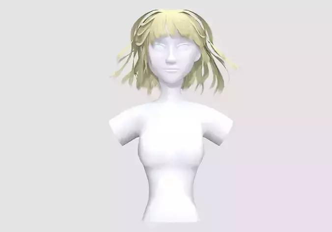 Windy Female Hairstyle 3D model Windy Female Hairstyle 3D model