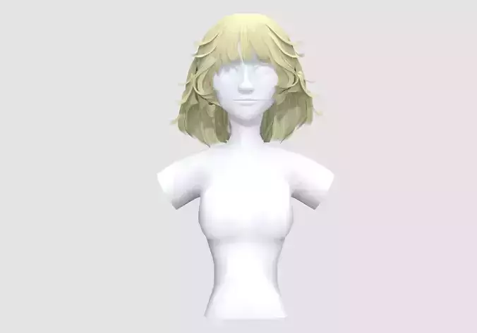 Short Female Hairstyle 3D model Short Female Hairstyle 3D model