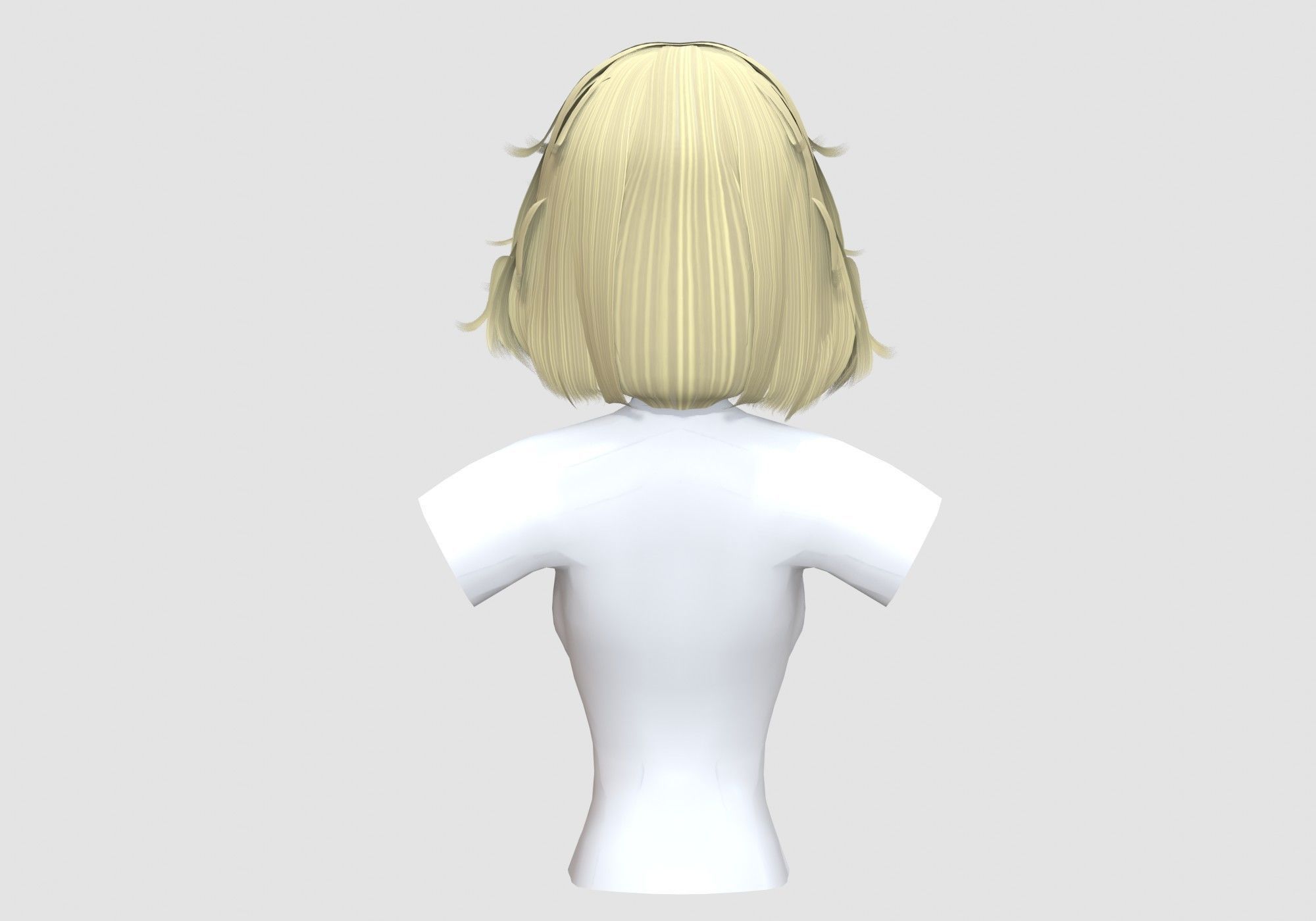 Short Female Hairstyle 3D model_4