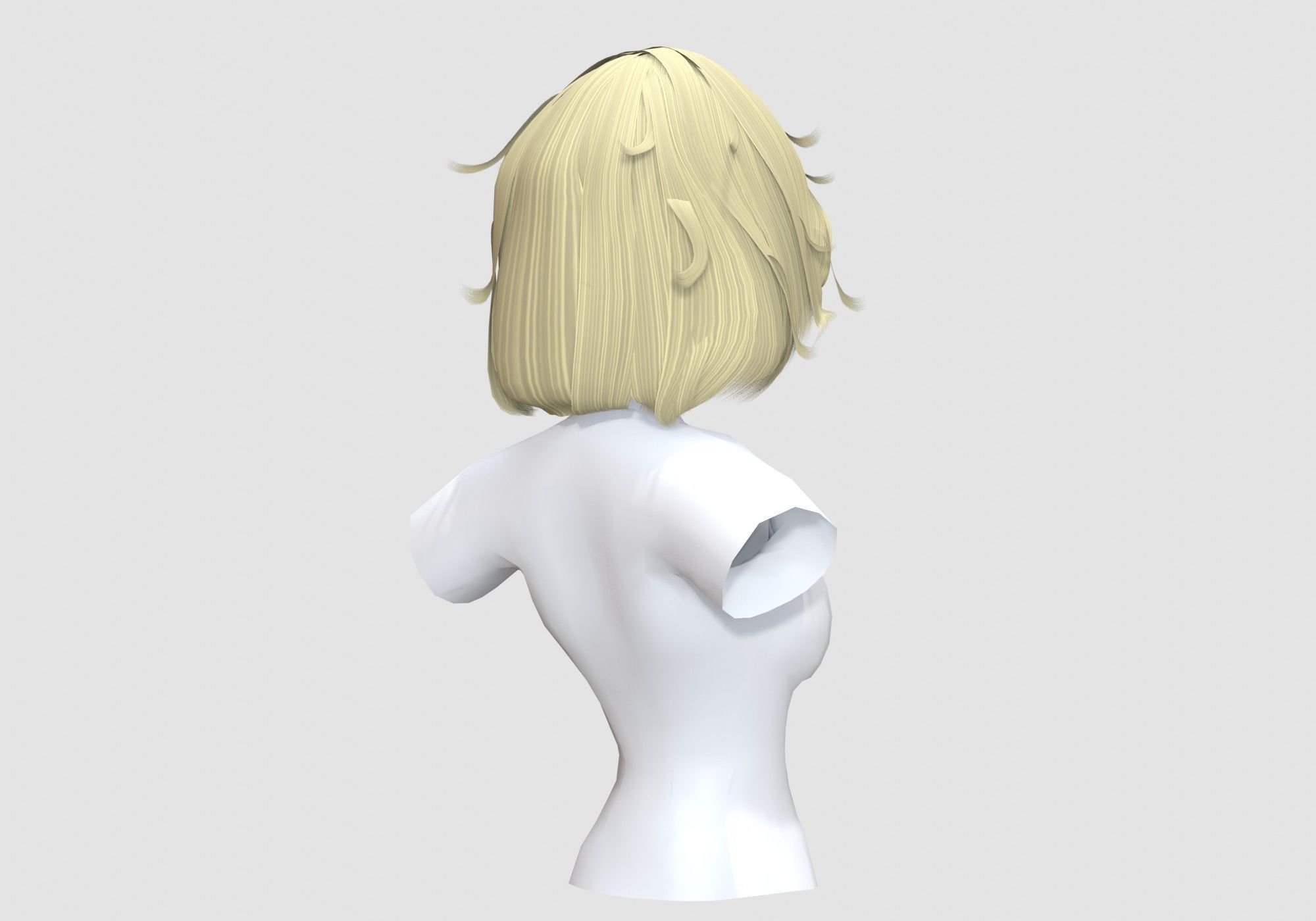 Short Female Hairstyle 3D model_3