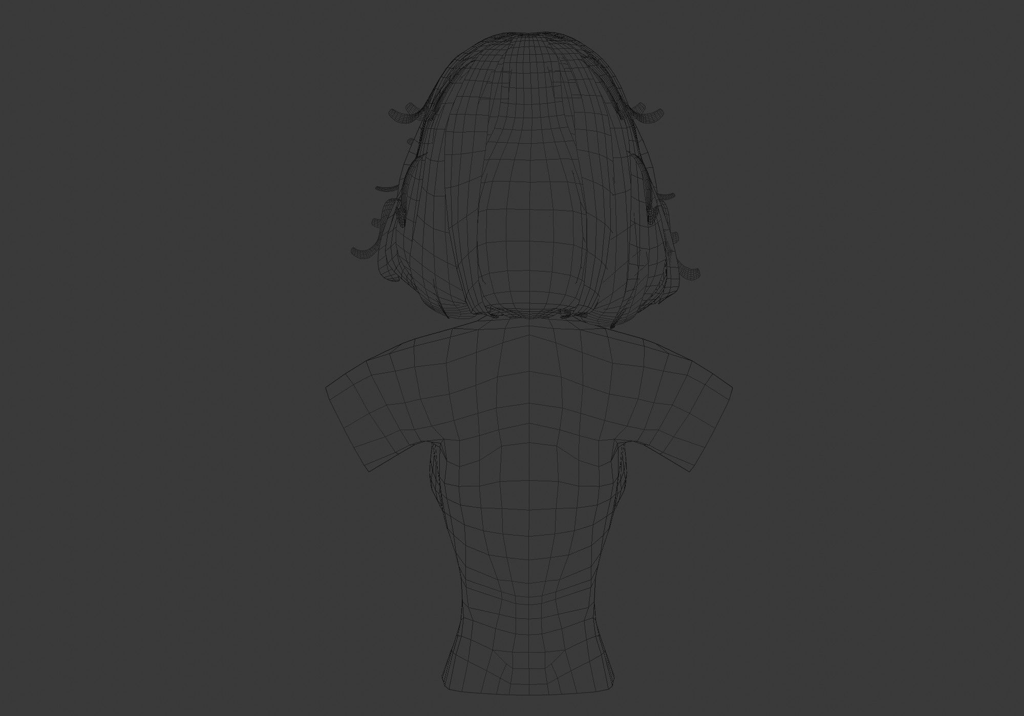 Short Female Hairstyle 3D model_9