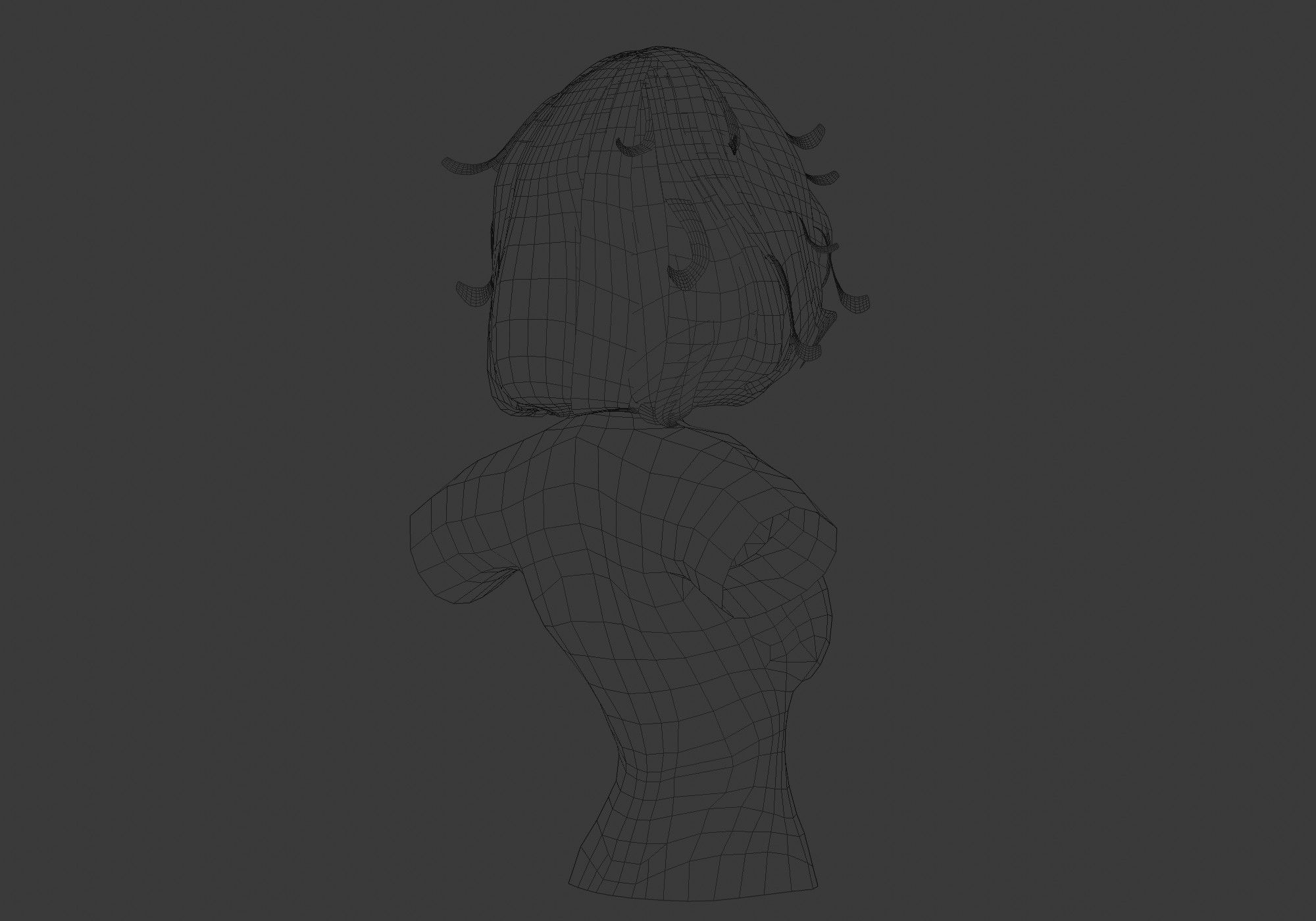 Short Female Hairstyle 3D model_8