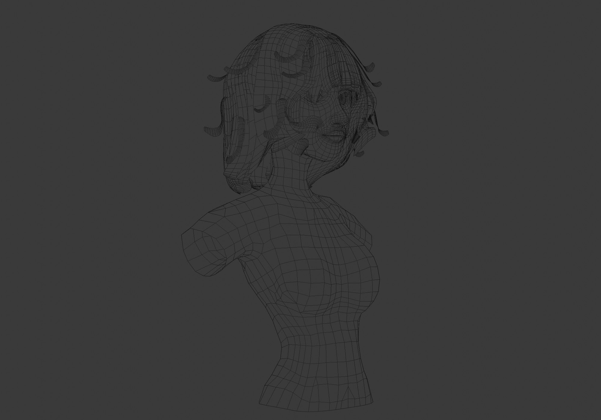 Short Female Hairstyle 3D model_6