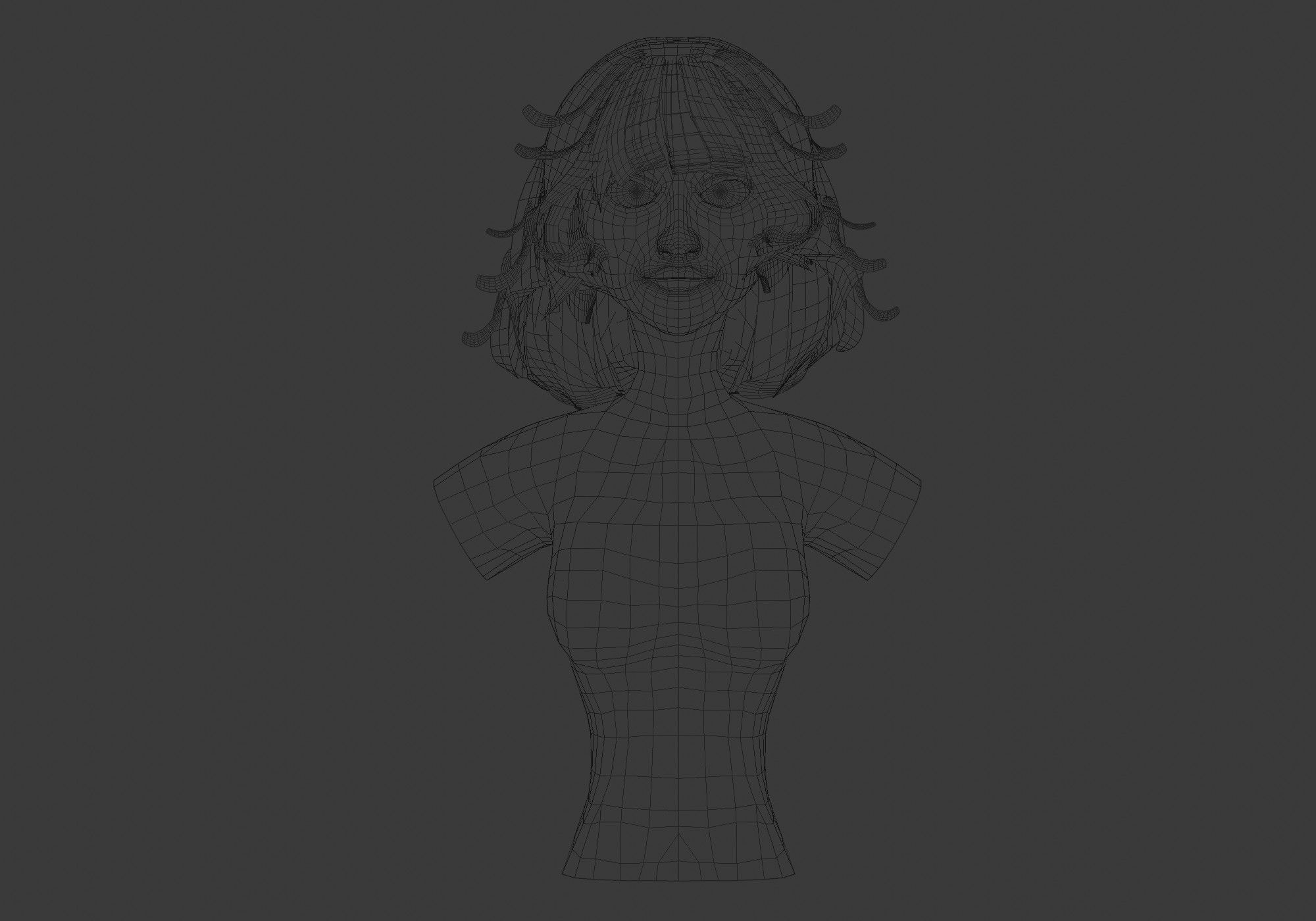 Short Female Hairstyle 3D model_5