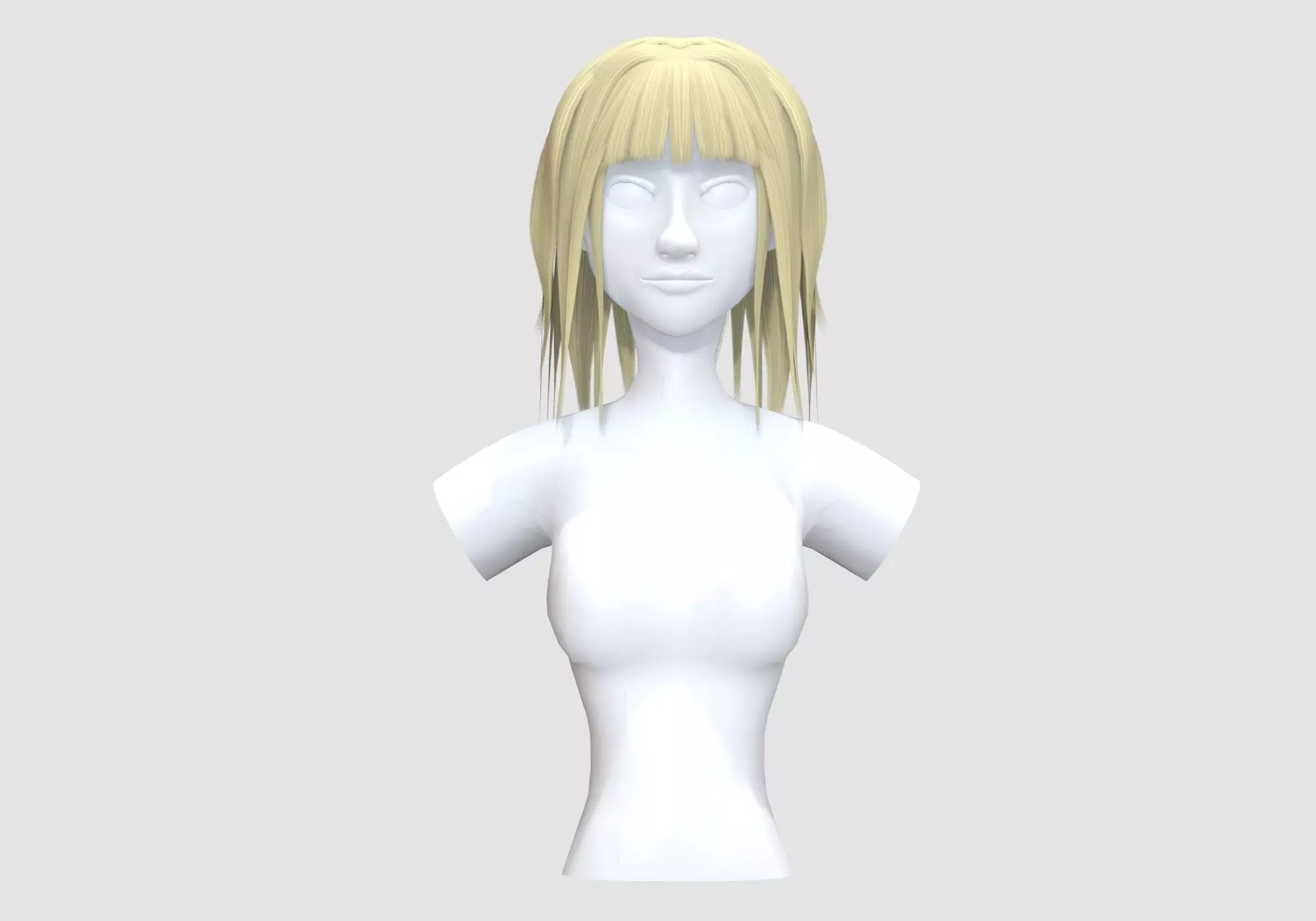 Short Bangs Hairstyle 3D model