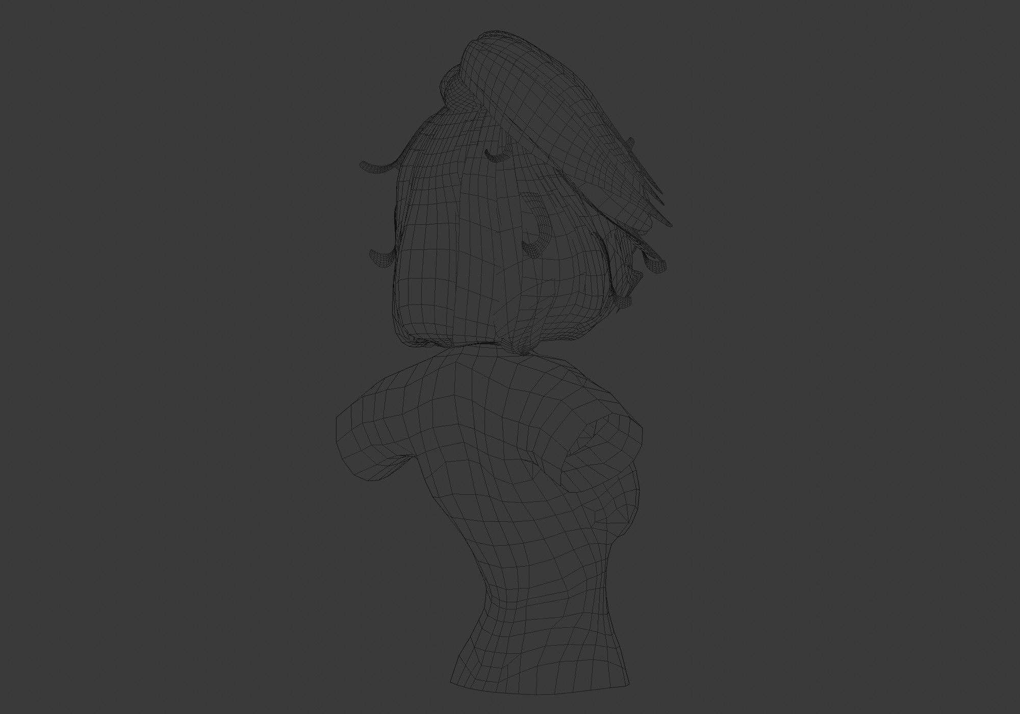 Pigtail Female Hairstyle 3D model_8