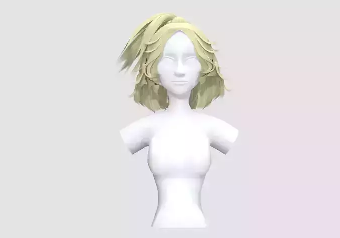 Pigtail Female Hairstyle 3D model Pigtail Female Hairstyle 3D model