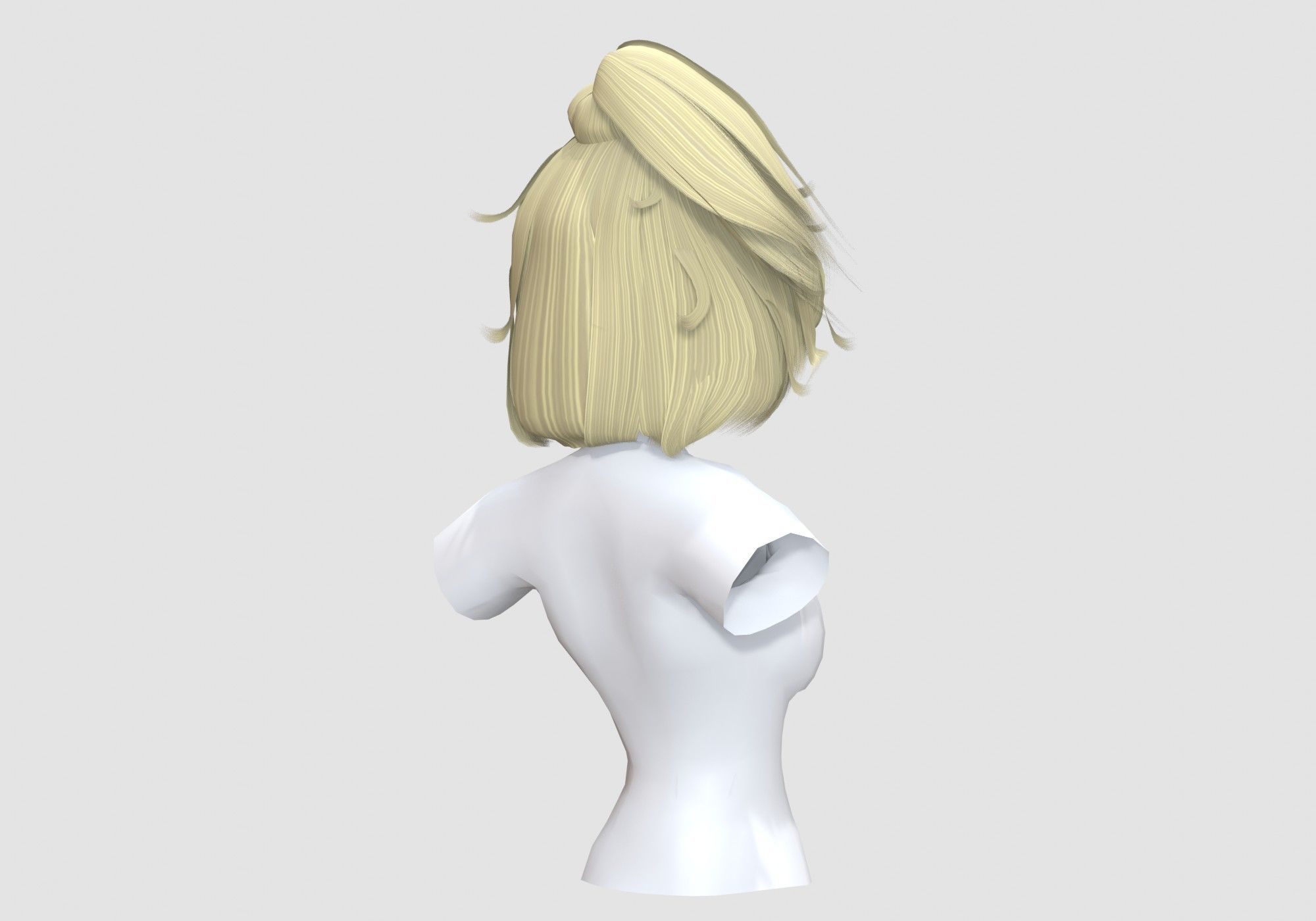 Pigtail Female Hairstyle 3D model_3